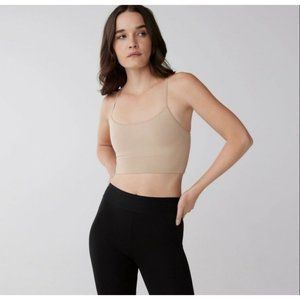 BCBG Maxazria Tammi Racerback Tank Sports Bra M/L Nude NWOT Beige Seamless